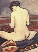 August Macke Sitting Nude with Cushions oil painting artist